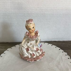 Vtg Japan Girl Figurine with Frilly Dress